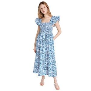 O.P.T. Tuscany Dress Blue and White Floral Size Small